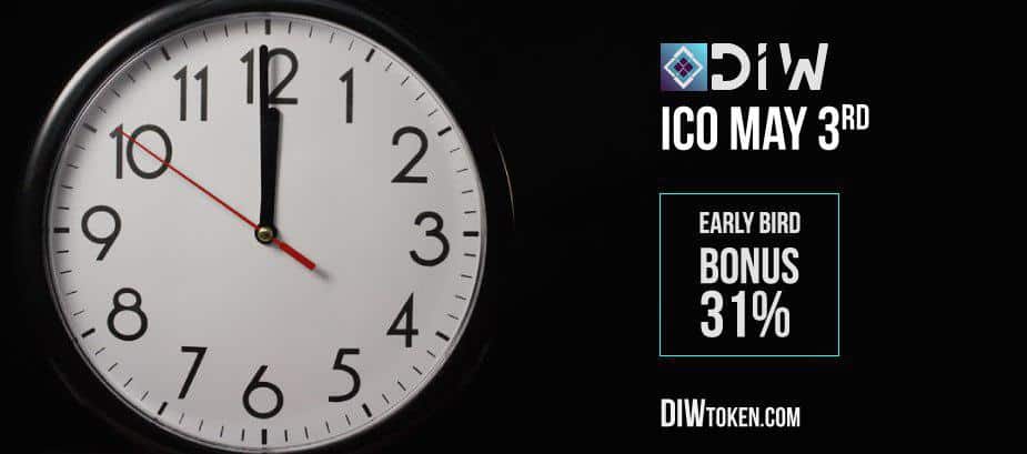 DIW Official ICO is launching on May the 3rd – You can’t miss it!