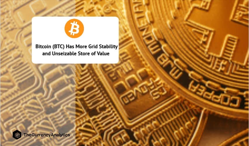 Bitcoin (BTC) Has More Grid Stability and Unseizable Store of Value
