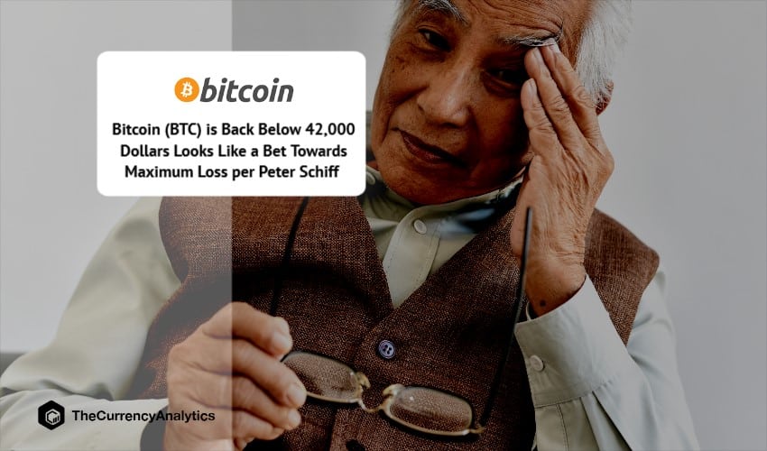 Bitcoin (BTC) is Back Below 42,000 Dollars Looks Like a Bet Towards Maximum Loss per Peter Schiff