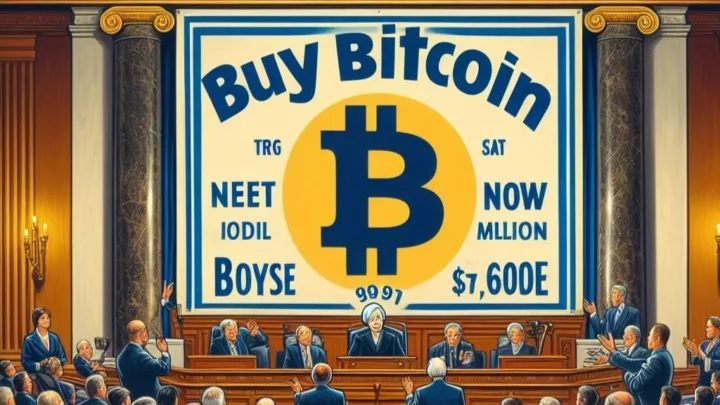 Iconic ‘Buy Bitcoin’ Sign, Held Up During Yellen’s Testimony, Fetches Whopping $1 Million at Auction