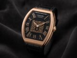 Franck Muller Vanguard Encrypto luxury Swiss wristwatch with integrated Bitcoin wallet QR code on dial