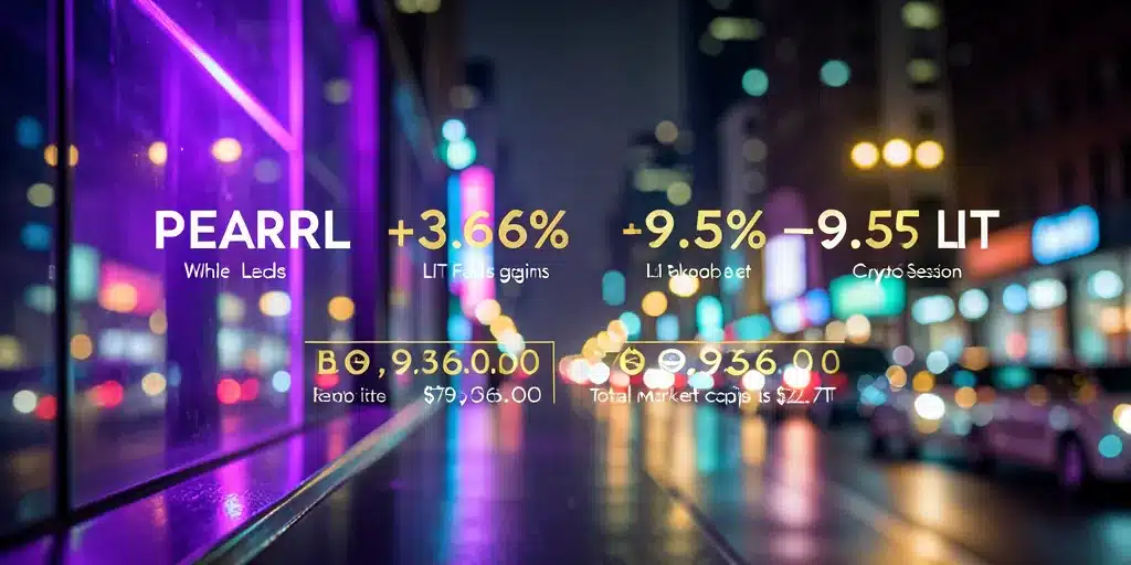 PEARL Rises 3.6% While LIT Falls 9.5% in Mixed Crypto Session